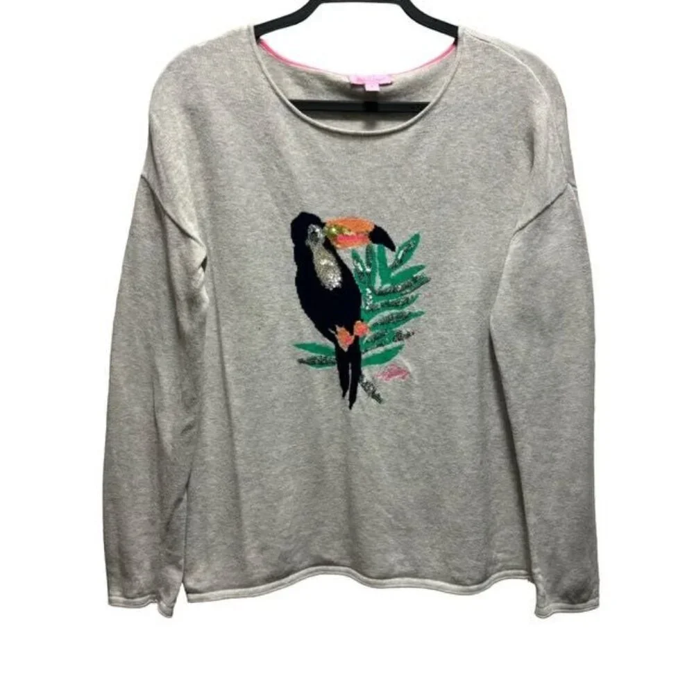 Lilly Pulitzer Women's  Roselle Sweater Small Long Sleeve Gray